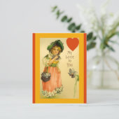 Old Fashioned Girl Valentijn   Copy Briefkaart (Staand voorkant)