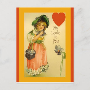 Old Fashioned Girl Valentijn   Copy Briefkaart