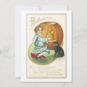 Old Fashioned Halloween Pumpkin Carving Invitation Kaart (Voorkant)