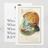 Old Fashioned Halloween Pumpkin Carving Invitation Kaart (Voorkant / Achterkant)