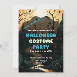 Old Fashioned Halloween Town  Halloween Kaart