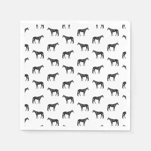 Old Fashioned Horse Pattern CUSTOM BG COLOR Servet (Voorkant)