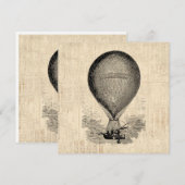 Old Fashioned Hot Air Balloon Feestdagenkaart (Voorkant / Achterkant)