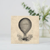 Old Fashioned Hot Air Balloon Feestdagenkaart (Staand voorkant)