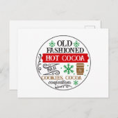 Old Fashioned Hot cacao bar Kerstmis Feestdagenkaart (Voorkant / Achterkant)