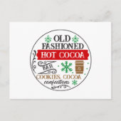 Old Fashioned Hot cacao bar Kerstmis Feestdagenkaart (Voorkant)
