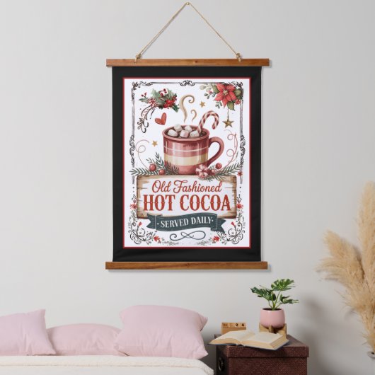 Old-Fashioned Hot Cocoa – Cozy Christmas  Hangend Wandkleed (Slaapkamer)