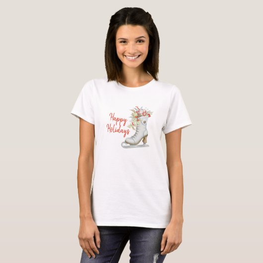 Old Fashioned Ice Schaats kerst T-shirt (Voorkant volledig)