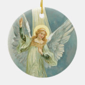 Old Fashioned kerstengel Gloria Keramisch Ornament (Achterkant)