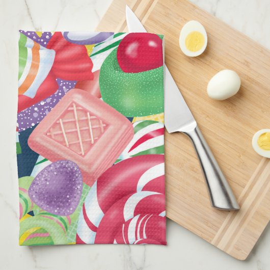 Old Fashioned kerstmis Snoep Clock Theedoek (Quarter Fold)