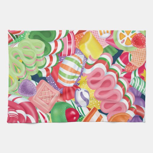 Old Fashioned kerstmis Snoep Clock Theedoek (Horizontaal)