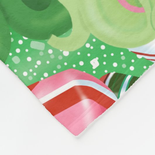 Old Fashioned-kerstSnoep Fleece Deken (Hoek)