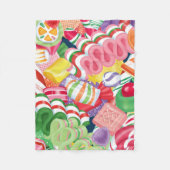 Old Fashioned-kerstSnoep Fleece Deken (Voorkant)