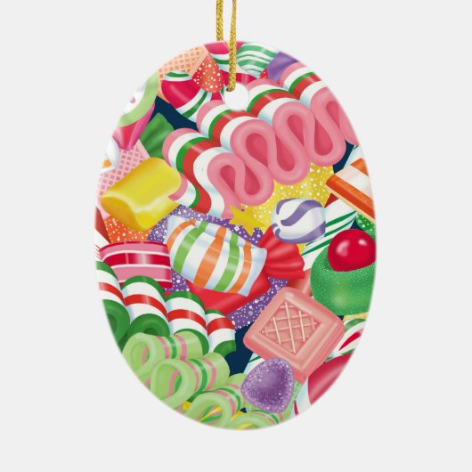 Old Fashioned-kerstSnoep Keramisch Ornament (Achterkant)