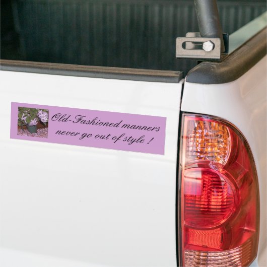 Old-Fashioned Lilacs,     Old-Fashioned manieren . Bumpersticker (Op Truck)