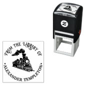 Old Fashioned Locomotive Train Library Book Name Zelfinktende Stempel (In situ)