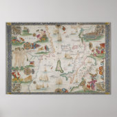 Old fashioned Mediterranean sea map Poster (Voorkant)