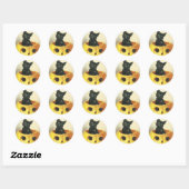 Old Fashioned Merry Halloween Cat Ronde Sticker (Vel)