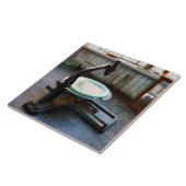 Old-Fashioned microscoop Tegeltje (Zijkant)