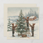 Old-Fashioned Nordic Christmas Tree Feestdagenkaart (Voorkant / Achterkant)