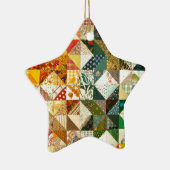 Old Fashioned Patchwork Quilt Keramisch Ornament (Rechts)
