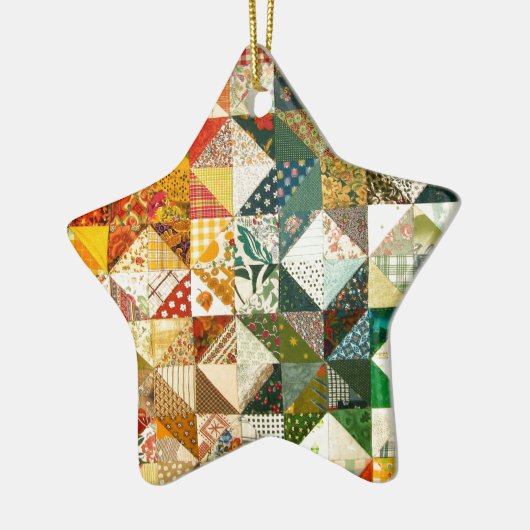 Old Fashioned Patchwork Quilt Keramisch Ornament (Links)