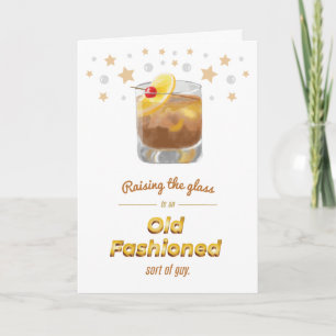 "Old Fashioned" Punny Whiskey Birthday Card Kaart