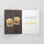 "Old Fashioned" Punny Whiskey Wood Verjaardag Kaar Kaart (Binnen)