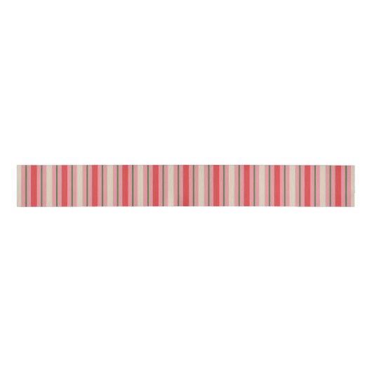 Old Fashioned Retro Christmas Stripe Pattern Pink Grosgrain Lint (Voorkant)