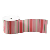 Old Fashioned Retro Christmas Stripe Pattern Pink Grosgrain Lint (Spoel)