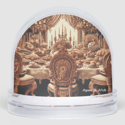 Old Fashioned Retro Thanksgiving/Christmas Sneeuwbol (Voorkant)