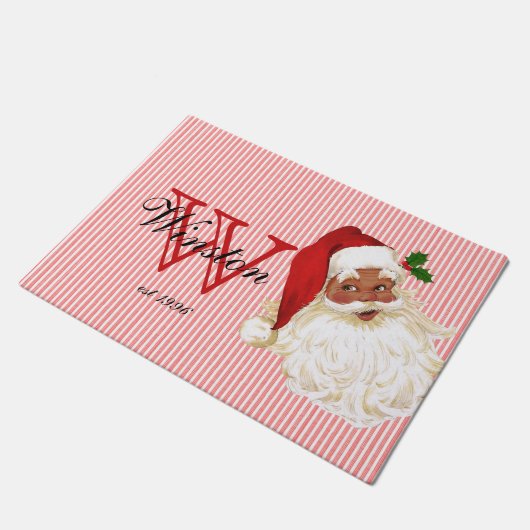 Old Fashioned Santa Claus Monogram Doormat Deurmat (Schuin)
