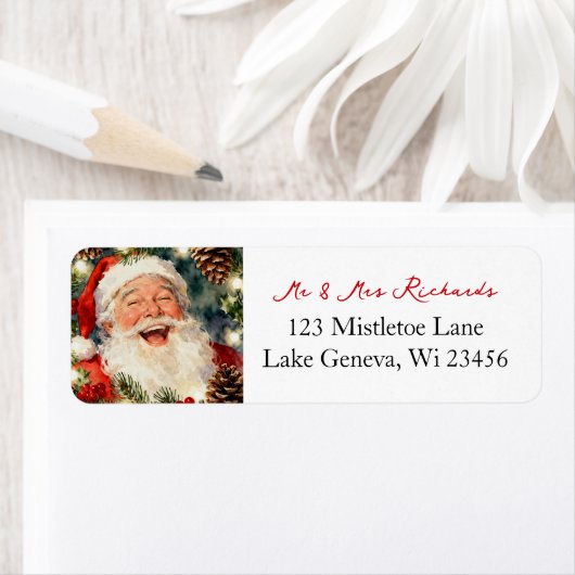 Old-Fashioned Santa Claus Vintage Christmas  Etiket (Insitu)