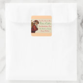 Old Fashioned Santa Holiday Food Vierkante Sticker (Tas)