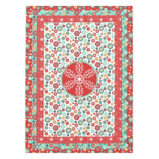 Old Fashioned Scandinavian Retro Snowflake Tafelkleed (Voorkant)