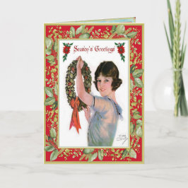 Old Fashioned Season's Greetings Christmas Kaart