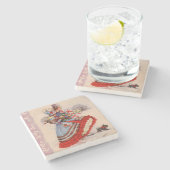 Old Fashioned Shopping Kerstmis Onderzetter (Zijkant)