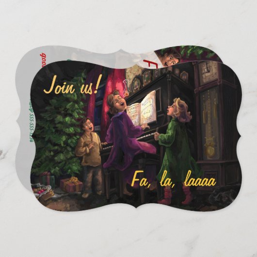 Old Fashioned Sing Along Party Kaart (Voorkant / Achterkant)