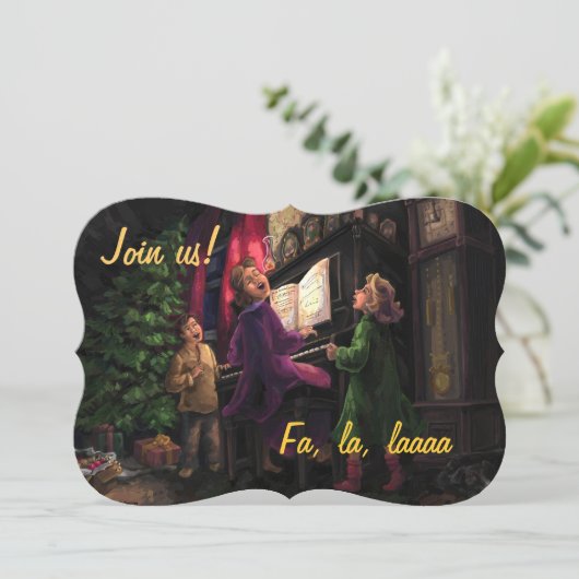 Old Fashioned Sing Along Party Kaart (Staand voorkant)