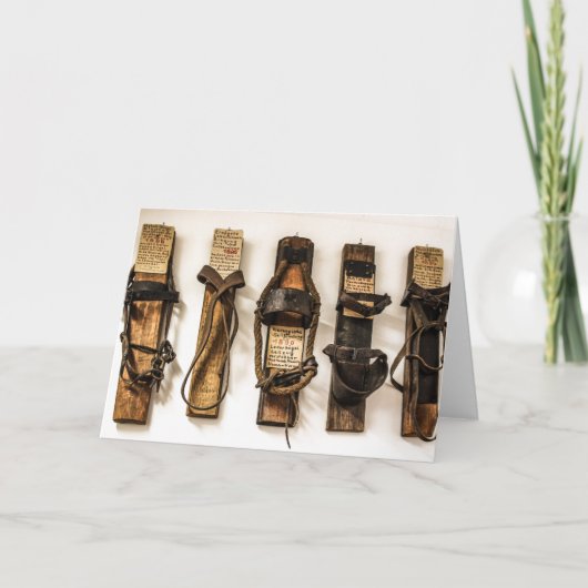 Old Fashioned Ski Time Wenskaart Kaart (Voorkant)