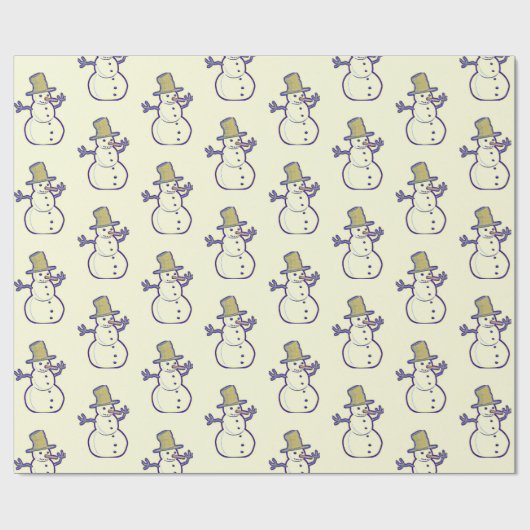 Old Fashioned Snowman Cadeaupapier (Vlak)