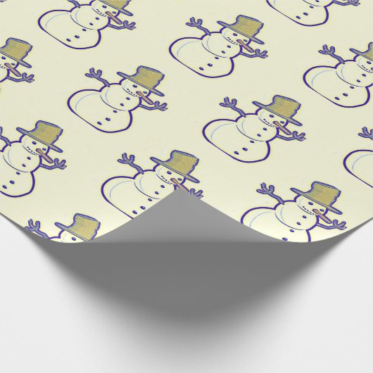 Old Fashioned Snowman Cadeaupapier (Hoek)