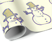 Old Fashioned Snowman Cadeaupapier (Rol Hoek)