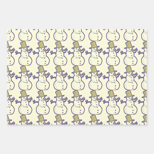 Old Fashioned Snowman Inpakpapier Vel (Voorkant 2)