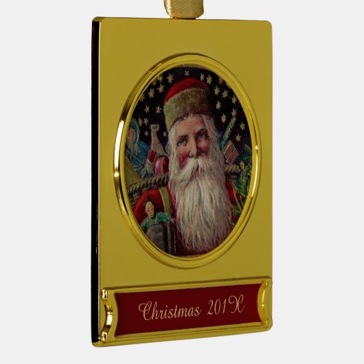 Old Fashioned St Nicholas Verguld Banner Ornament (Rechts)