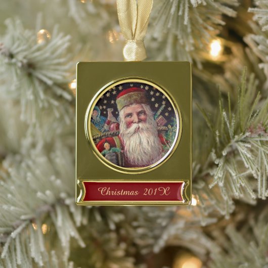Old Fashioned St Nicholas Verguld Banner Ornament (Boom)
