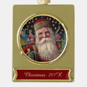 Old Fashioned St Nicholas Verguld Banner Ornament (Voorkant)