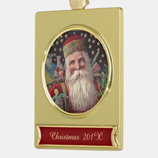Old Fashioned St Nicholas Verguld Banner Ornament (Links)
