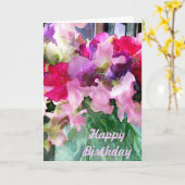 Old Fashioned Sweetpeas in een pot Kaart (Gele Bloem)