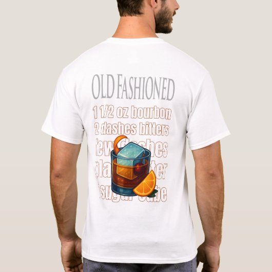 Old Fashioned T-Shirt – Classic Whiskey Cocktail (Achterkant)